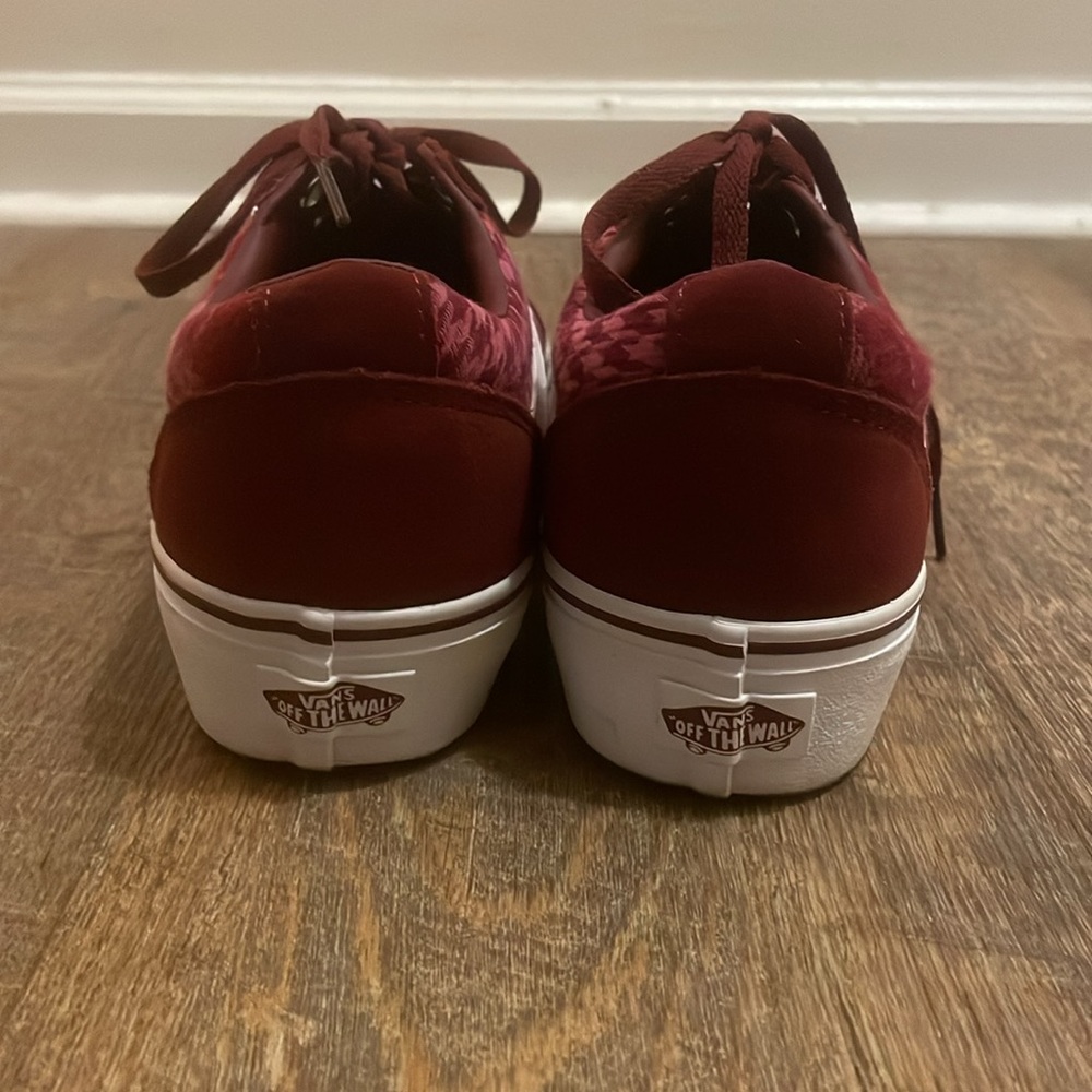 Vans Red Patchwork Low Top Sneakers - image 5